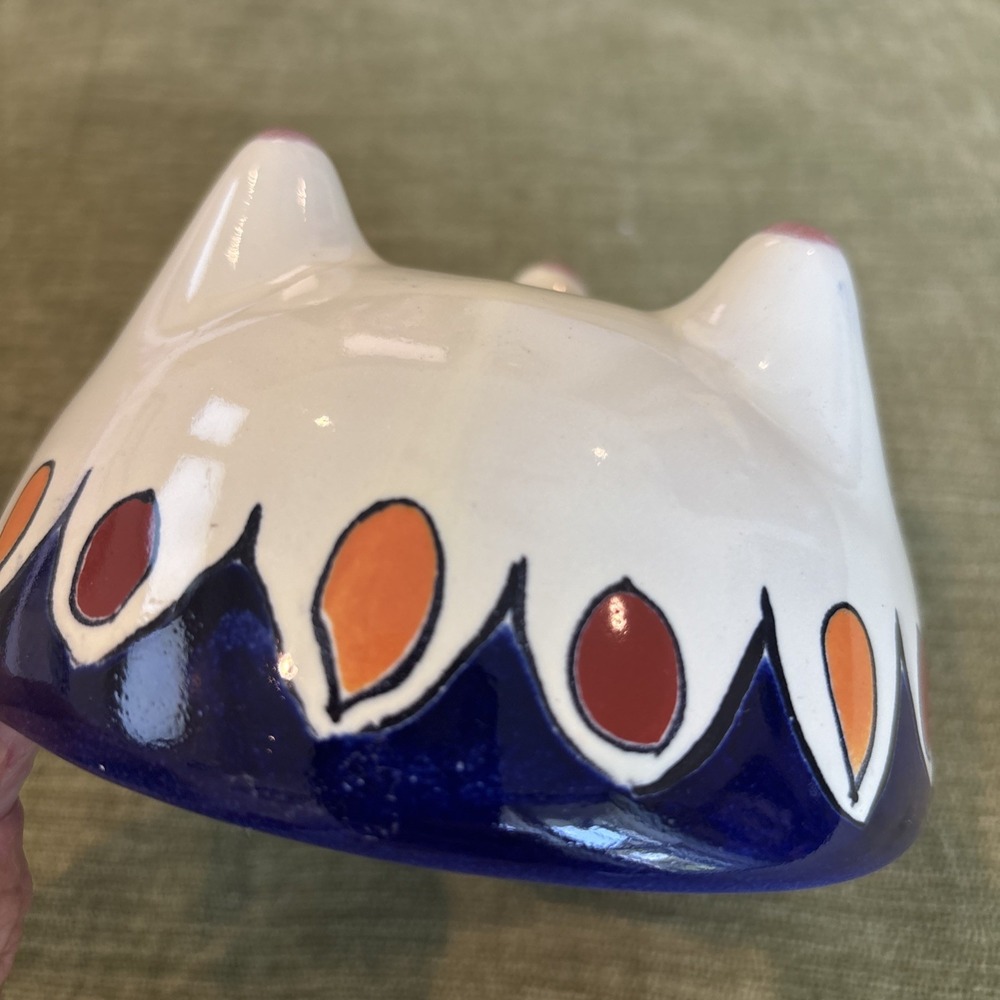 Talavera Mexican Pottery Footed Bowl Lead Free Signed 5.5" Multi Color Gorgeous - Picture 5 of 8